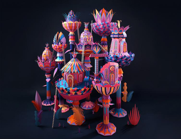 French duo Zim & Zou for Hermès: an amazing paper installation in Dubai