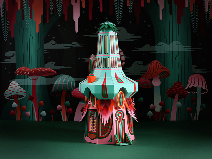 French duo Zim & Zou for Hermès: an amazing paper installation in Dubai