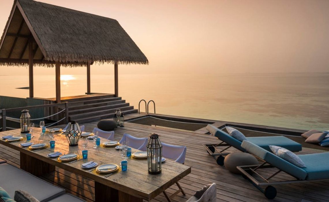 The most exclusive hotel of the world is the island of Four Season in the Baa Atoll in Maldives