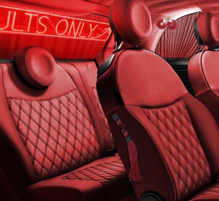 500 kar-masutra-lapo elkann-garage-italia-customs-thechicflaneuse-red inside the car