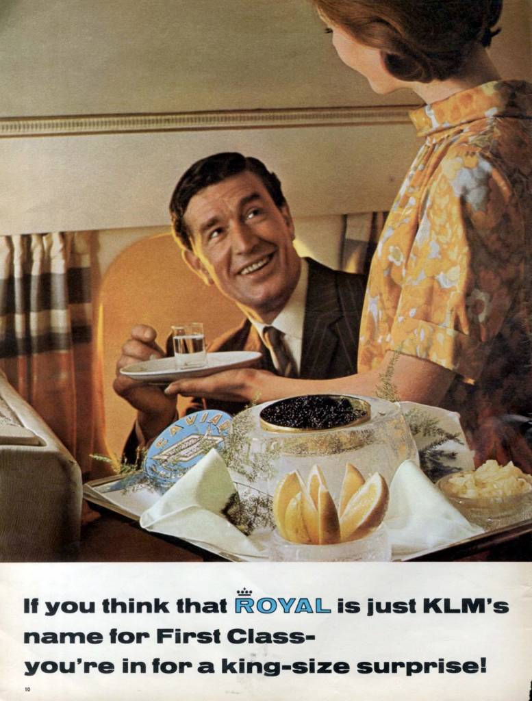 KLM-airline-youre-in-for-a-king-size-surprise-January-1967-stewardess vintage ad - the chicflaneuse