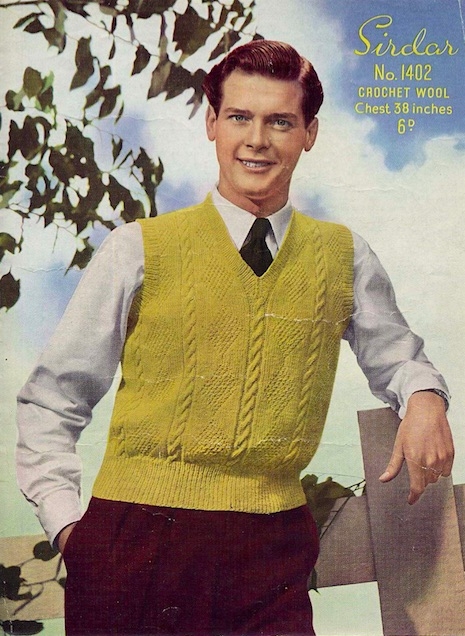 Roger Moore as knitwear model in the 50s - the chicflaneuse