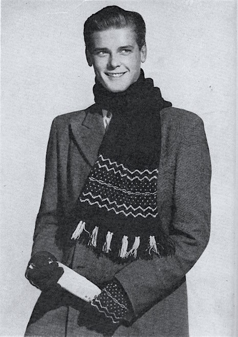 Roger Moore as knitwear model in the 50s - the chicflaneuse