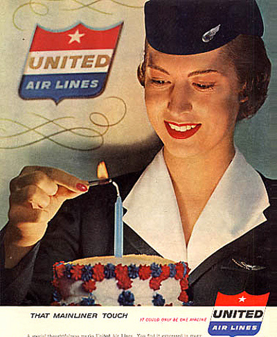 United-Air-Lines-vintage ad stewardess thechicflaneuse