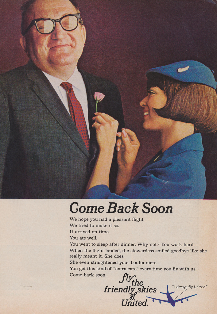 United-airlines-Come-Back-Soon-vintage ad-stewardess-thechicflaneuse
