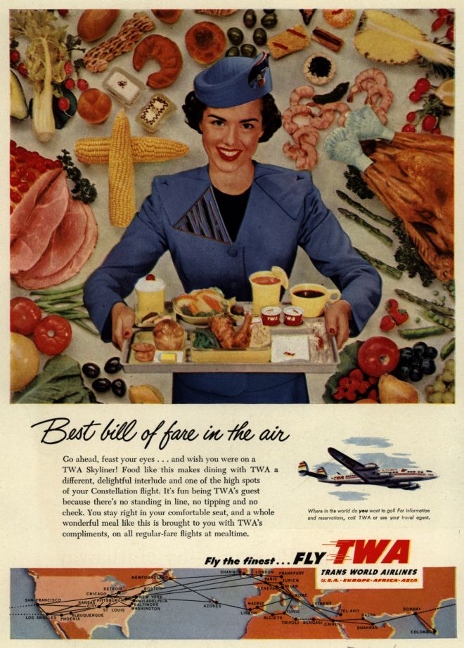 best bill of fare twa vintage ad stewardess-thechicflaneuse.com