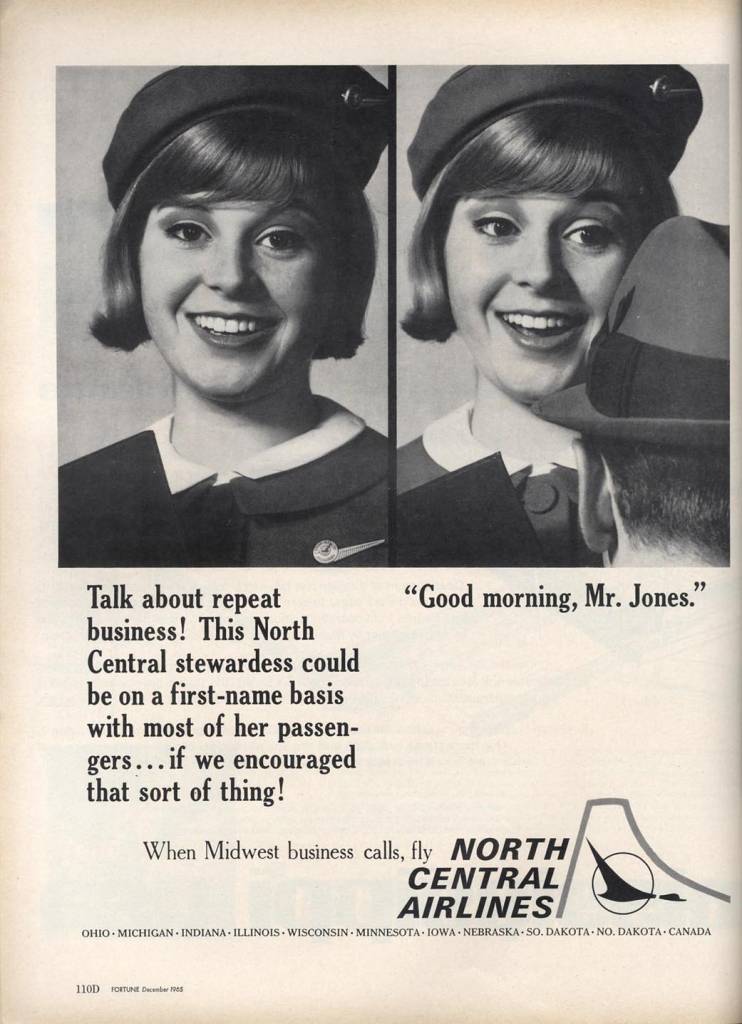 on-first-name-terms-with-her-customers-North-Central-Airplines-December-1964-stewardess-thechicflaneuse