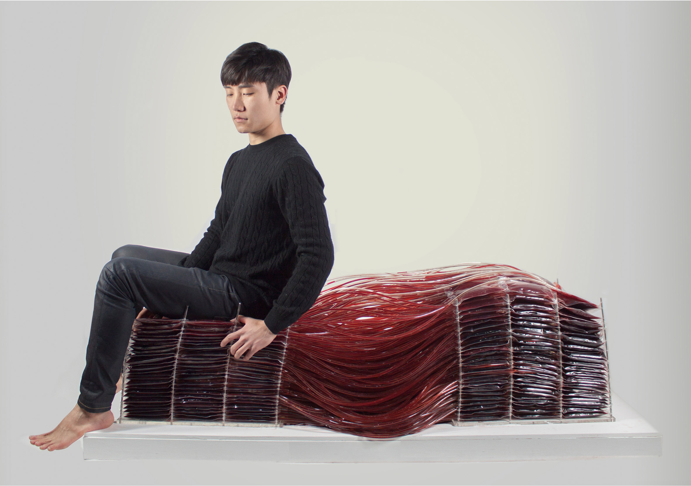 red series chair made of blood by Hyun-Gi Kim the chic flaneuse