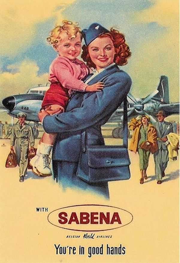 sabena airline stewardess-vintage ad-thechicflaneuse