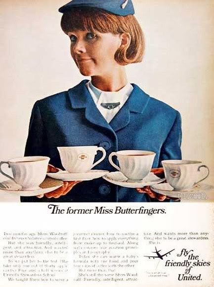 the freindly sky of united vintage ad stewardess thechicflaneuse