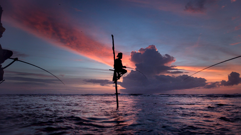 Awaken - Traditional pole fisherman in Galle, Sri Lanka, 2013.