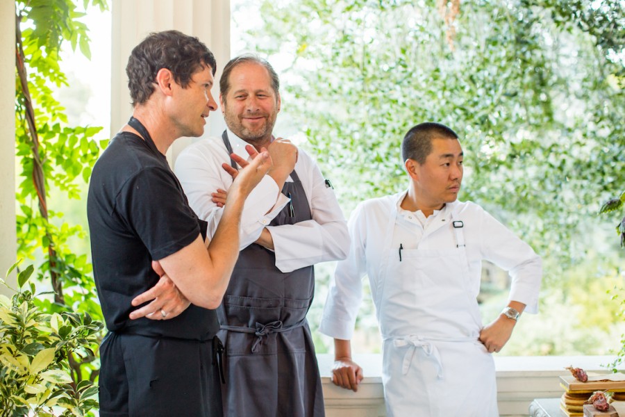 Chefs Daniel Patterson, David Kinch and Corey Lee during Steinbeisser’s Experimental Gastronomy at the Villa Montalvo in Saratoga, California.