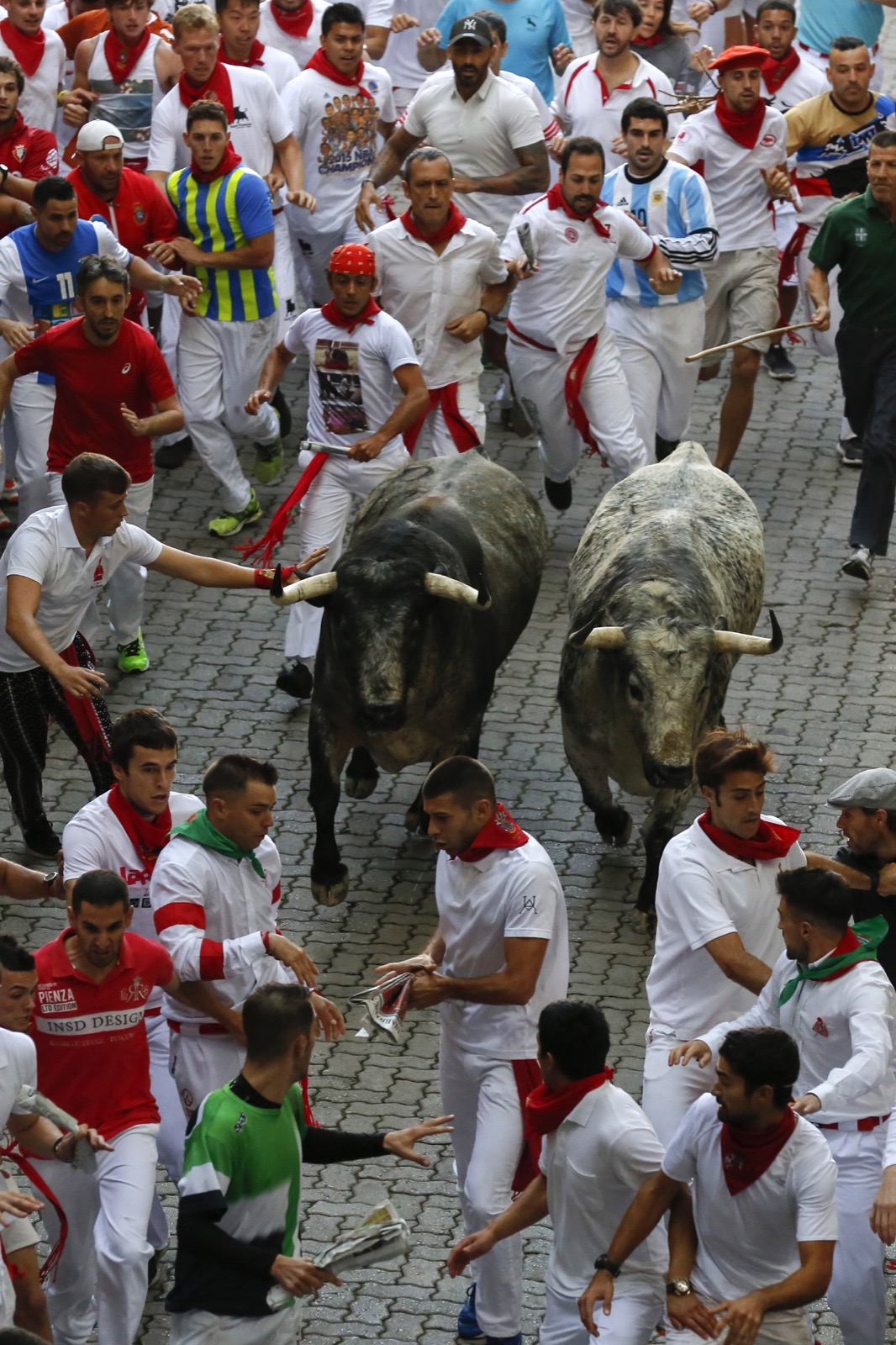 The running of the bulls Pamplona