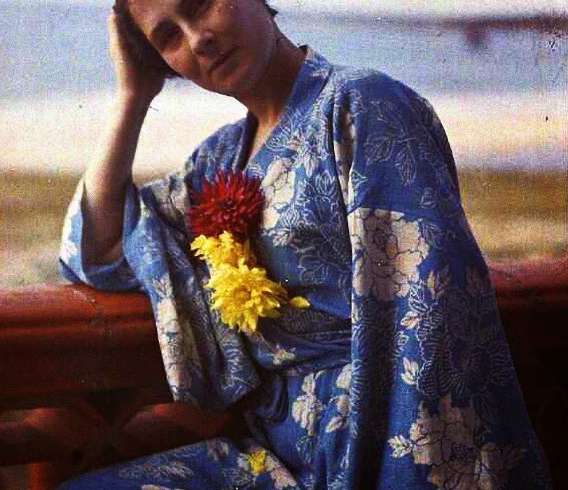 gustave gain autochrome portrait french woman 1920s